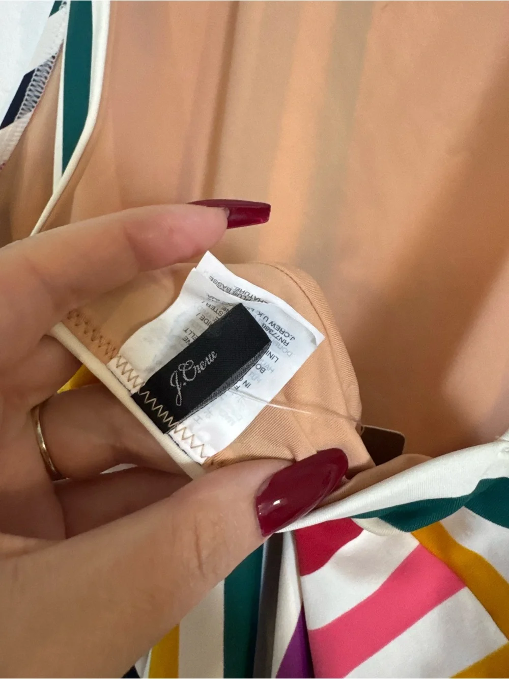 J crew rainbow stripe one piece swimsuit